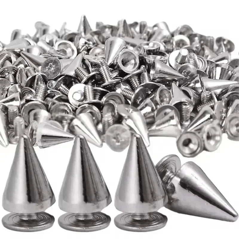 Metal Cone Studs & Spikes Screwback Rivets for Leathercraft, Clothes & DIY Hardware