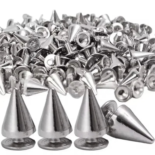 Metal Cone Studs & Spikes Screwback Rivets for Leathercraft, Clothes & DIY Hardware
