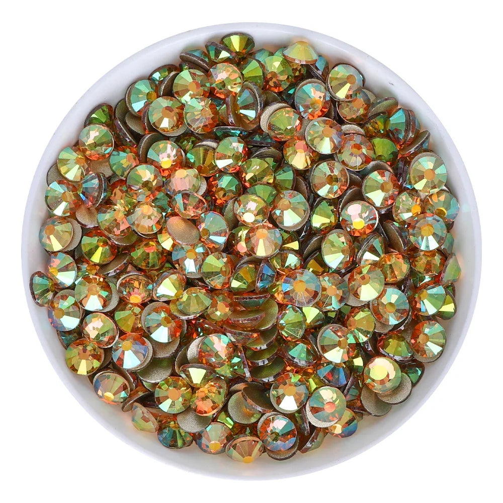 SS3-SS30 Gold Bottom Flat Back Glass High Quality Crystal Rhinestones