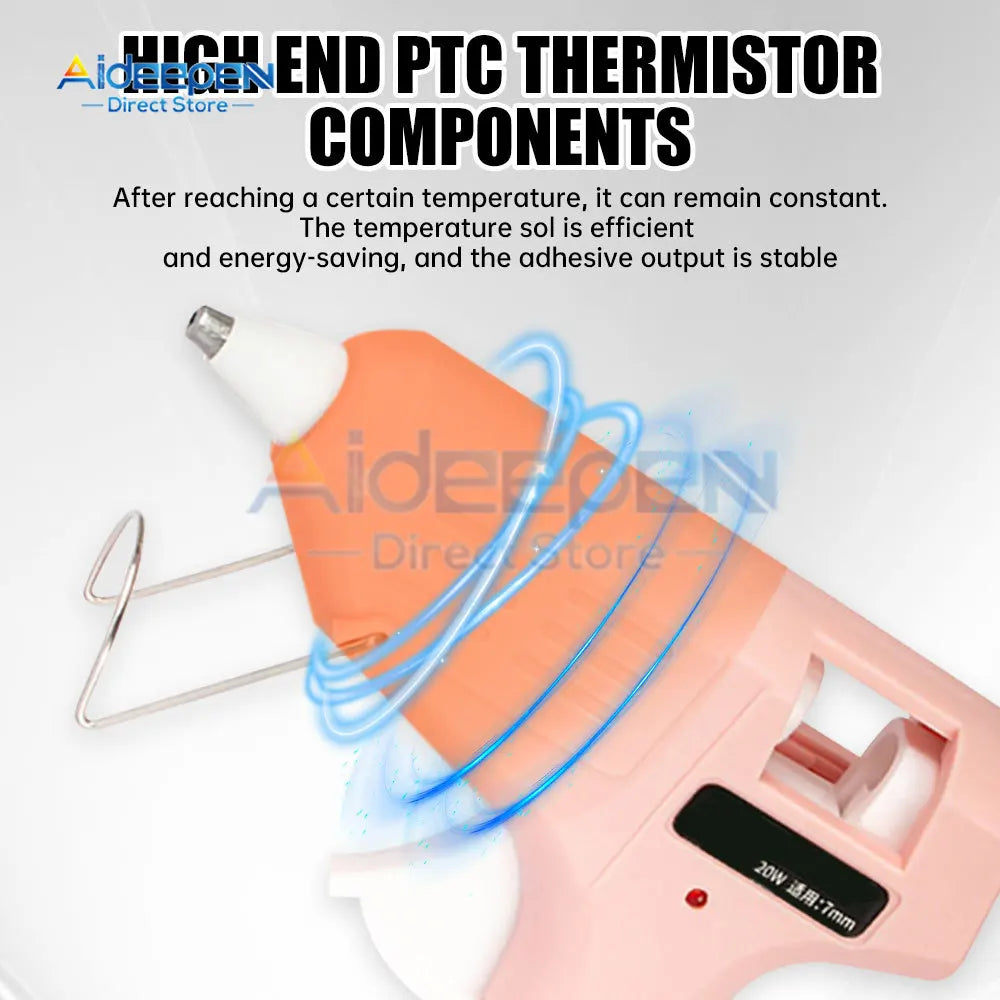 20W Mini Hot Glue Gun with 7mm x 150mm Glue Sticks – Low-Temp