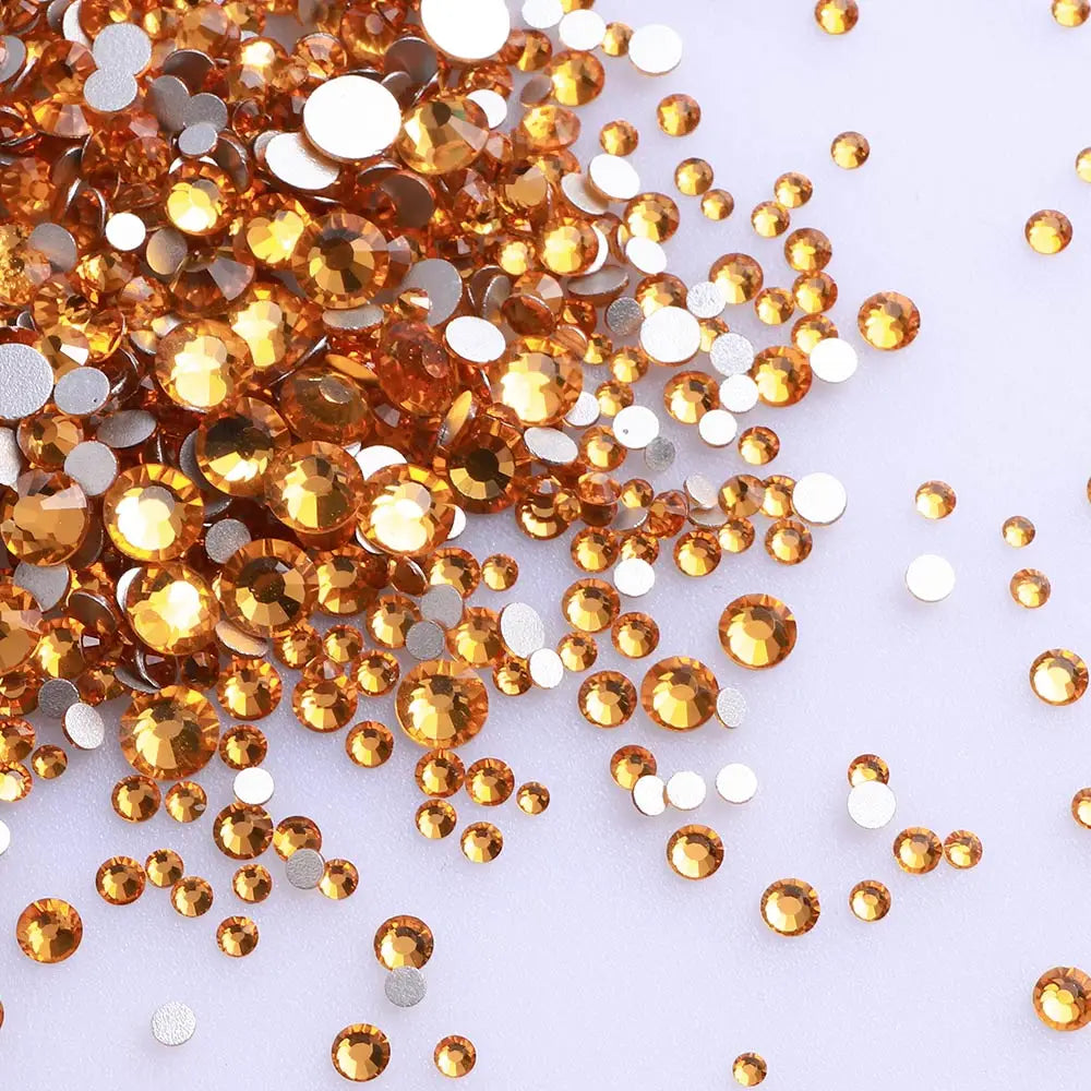 1440PCS SS3-SS20 Mix Size Non-Hotfix Glass FlatBack Rhinestones
