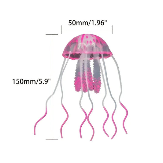 Artificial Glowing Jellyfish Aquarium Ornament Luminous Swimming