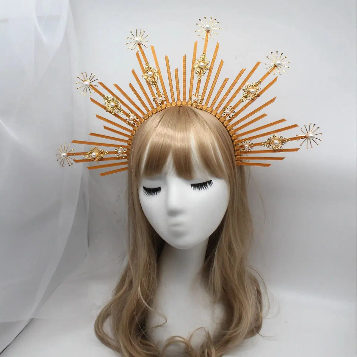 Sunburst Celestial Headband Star Sun Halo Goddess Crown Gold Halo Headpiece For Parties Birthdays Wedding Maternity Photoshot