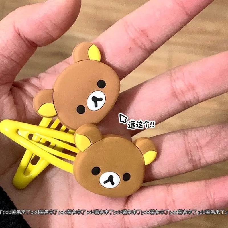 Cute Rilakkuma Cartoon Hair Clips Japanese Korean Style Doll Bangs Hair Pins Sweet Girls Student Fashion Hair Accessories