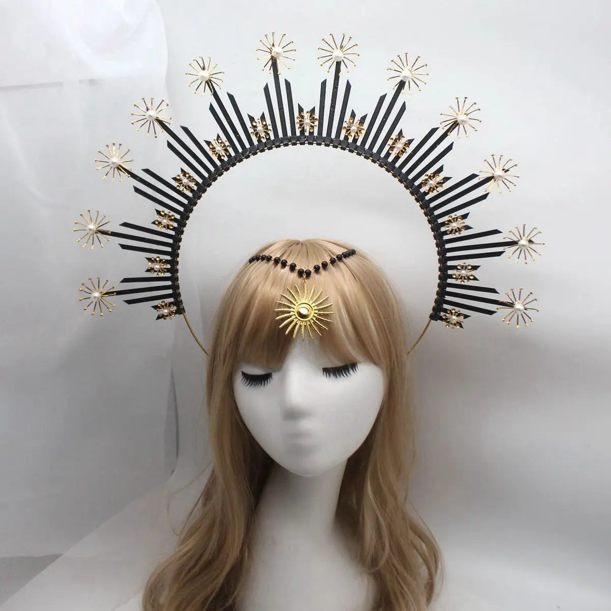 Sunburst Celestial Headband Star Sun Halo Goddess Crown Gold Halo Headpiece For Parties Birthdays Wedding Maternity Photoshot