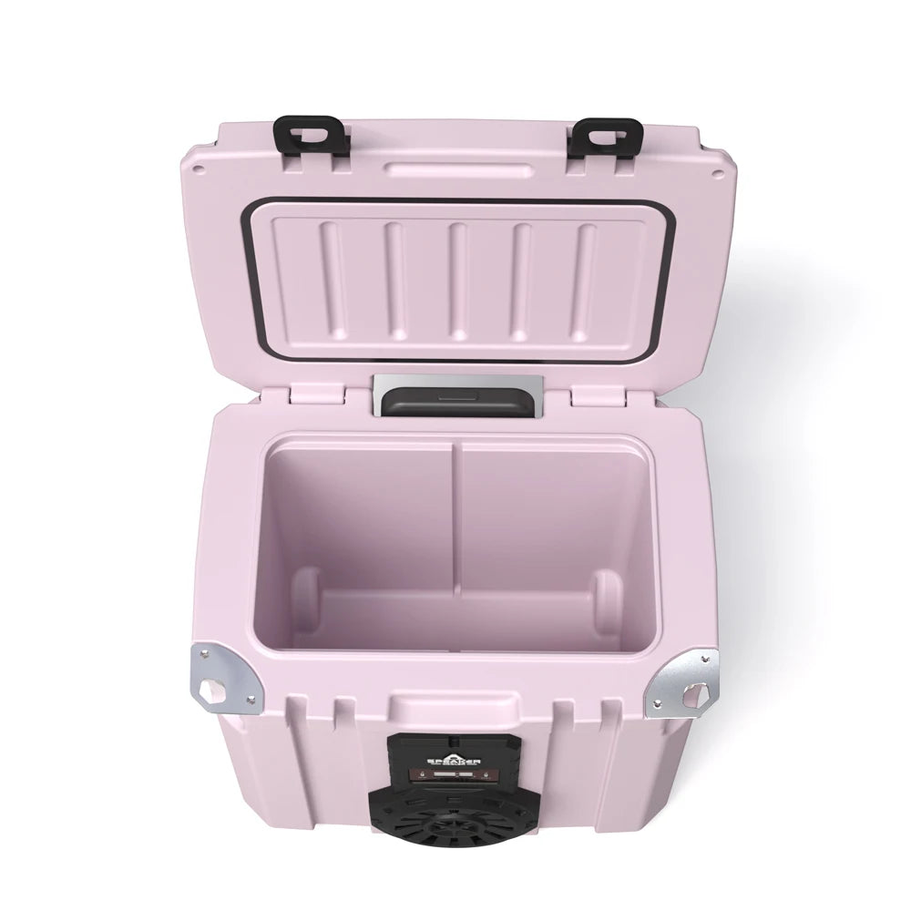 35L Outdoor Insulated Waterproof PE PU Wheels Cooler Portable Ice Chest with Speakers for 5 Days Wine Food Storage Camping