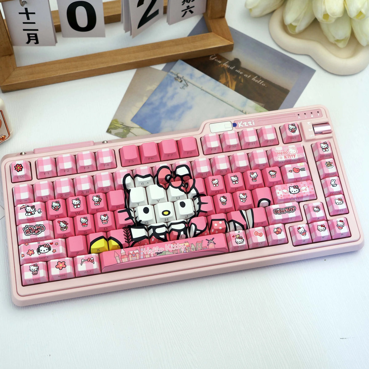 138 Keys Pink Hello Kitty PBT Keycaps Cherry