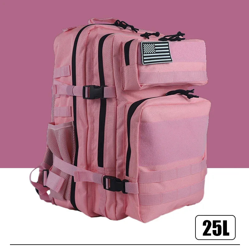 25L/45L 3P Tactical Backpack for Men Women Pink Outdoor Camping Hunting Accessories Military Army Molle Rucksacks Assault Bag