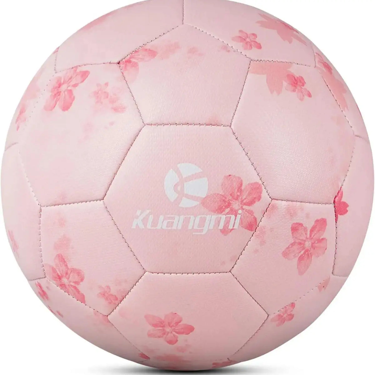 Kuangmi Pink Cherry Blossom Design Socce Ball Size 5- Youth Leisure Competition Training Football