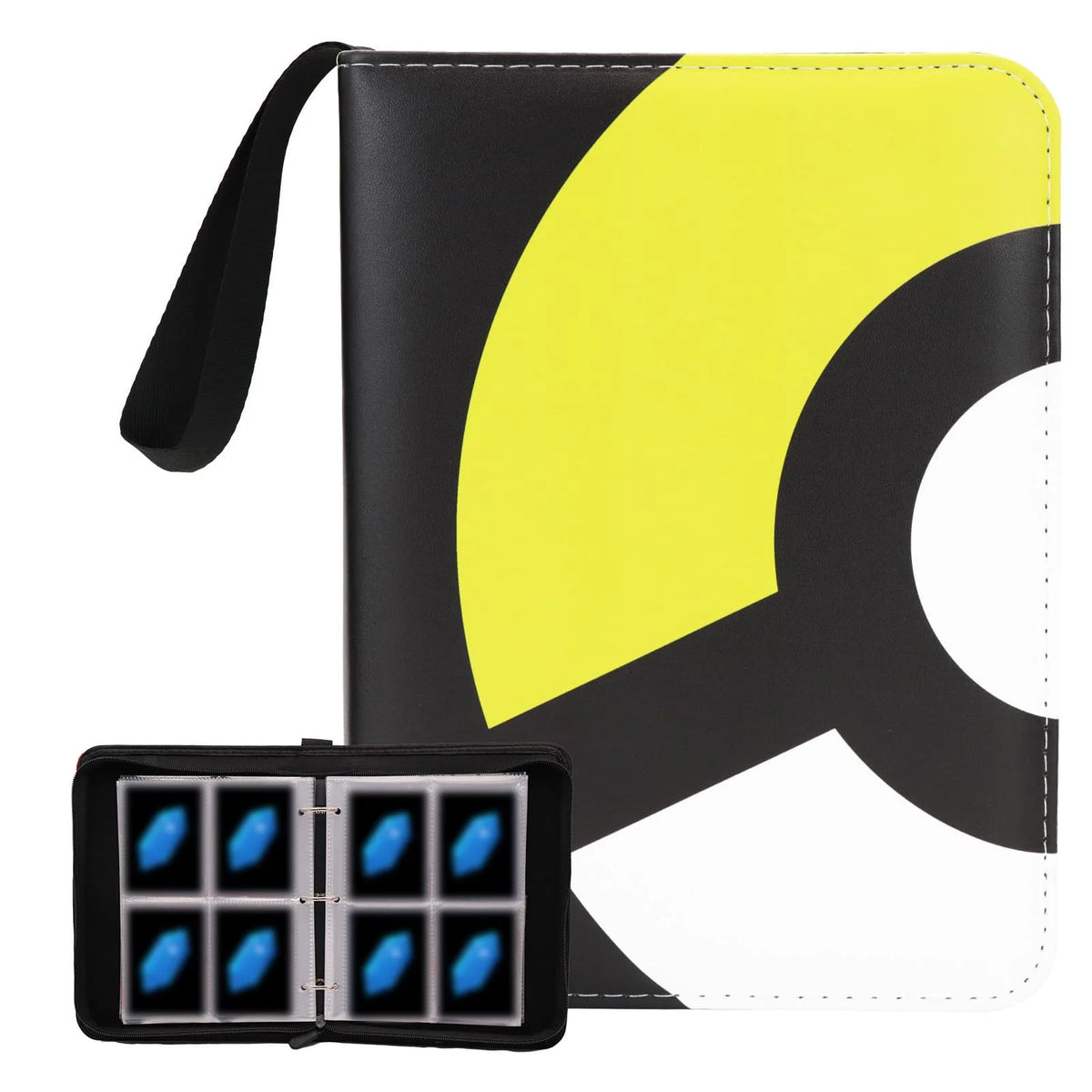 Donut 4 Pocket Card Binder Cartoon TCG Zipper Album Book Multi-Pocket Expandable Photo Collection File for Pokemon Card ID Badge