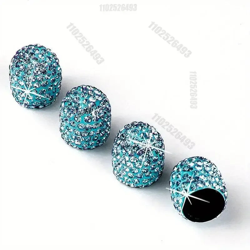 2/4PCS Diamond Car Tire Valve Caps Shining Dust-proof Wheel Valve Cover Vehicle Bling Crystal Valve Cap Car Styling Accessories
