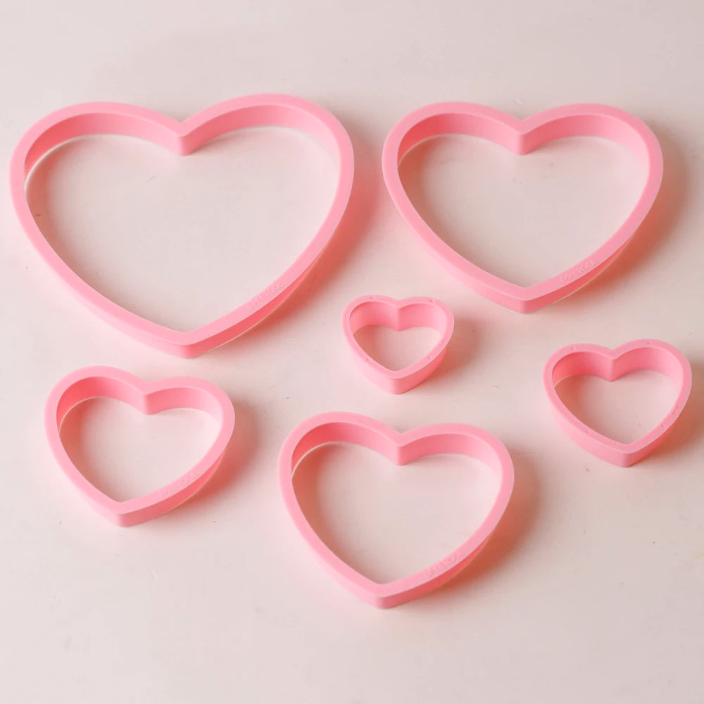 1set/3sets Pink Heart Star Flower Cookie Biscuit Cutter Stencil Molds Kitchen Baking Tools Set