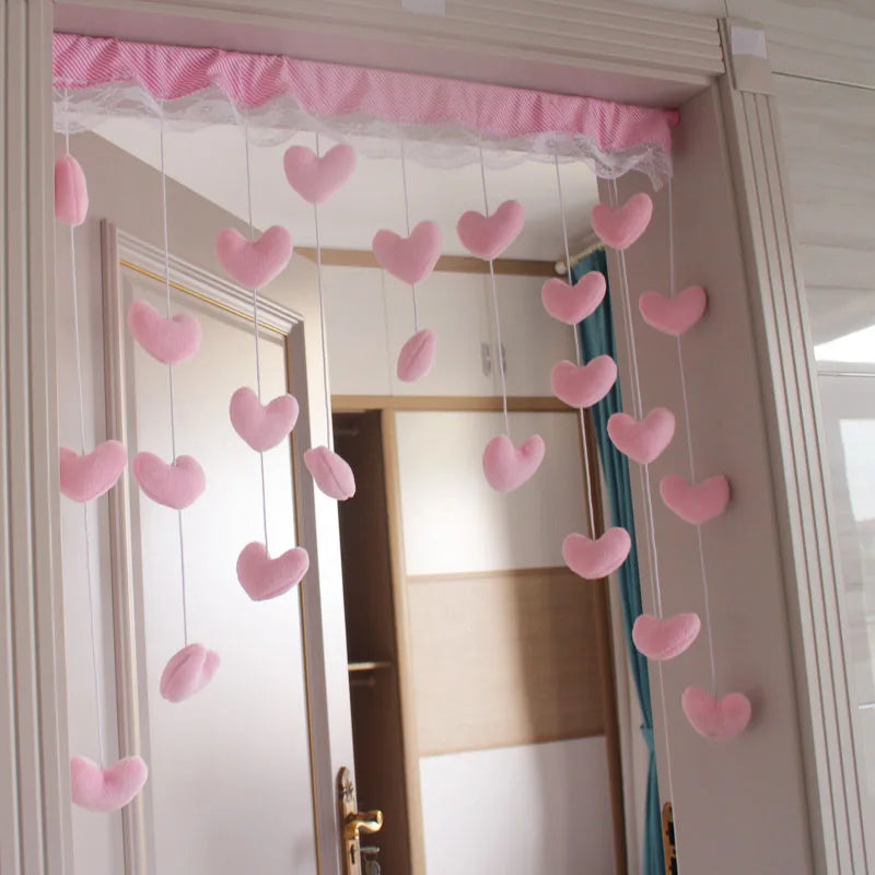 Pink Cute Bow Short Curtain Thread Partition Hanging Window Decor Dormitory Doorway Curtains Bathroom Door Curtain Girls Bedroom