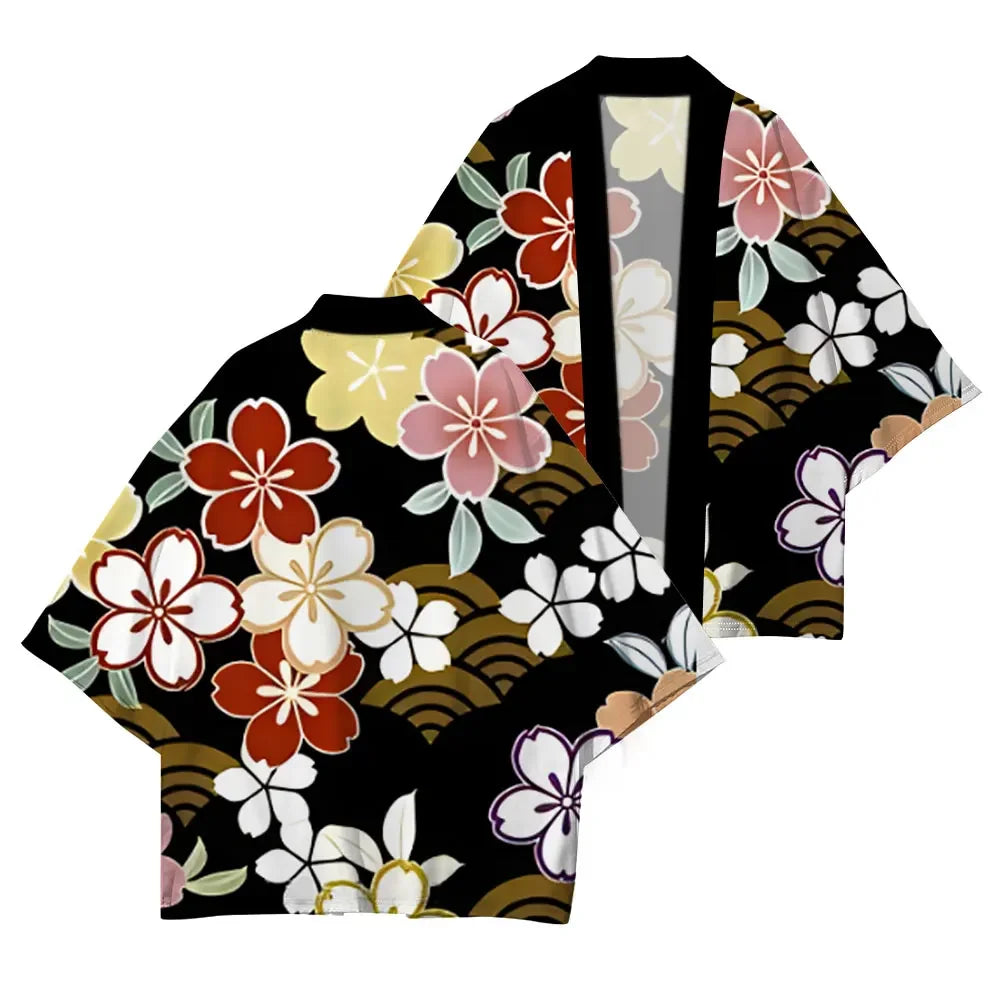 Cherry Blossom Half Sleeve Summer Kimono