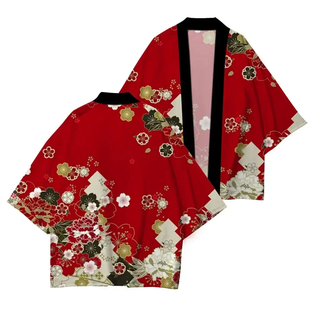 Cherry Blossom Half Sleeve Summer Kimono