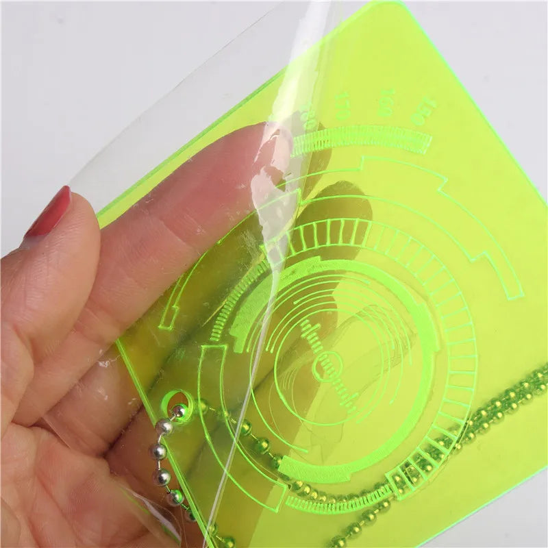 KUGUYS Futuristic Hacker Pendant Necklace for Women Acrylic Neon Green Pink Jewelry Chain Length 50cm/60cm/70cm