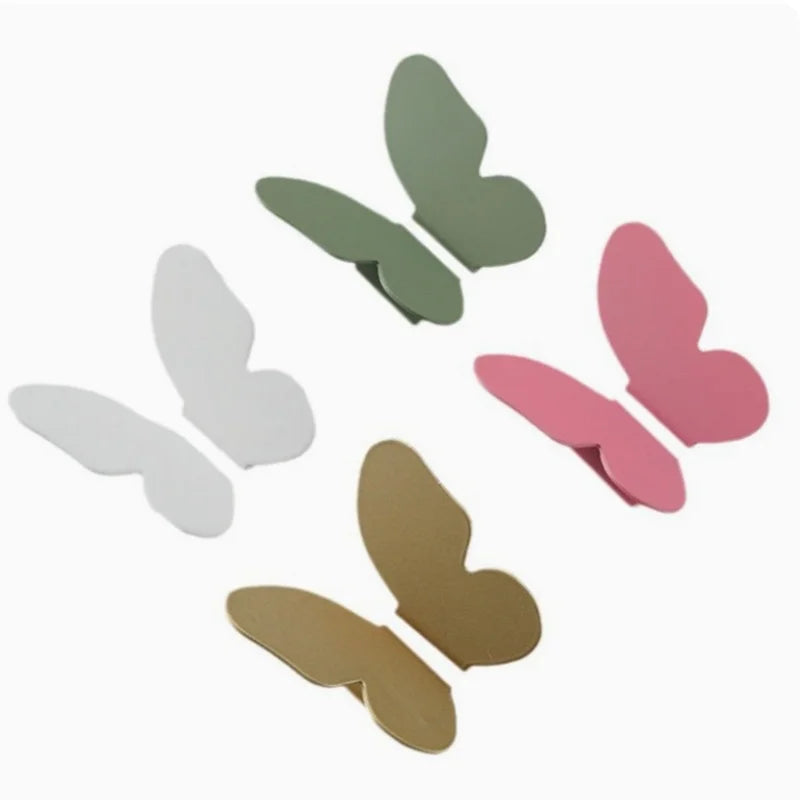 1Pair Iron Furniture Cabinet Door Handle Drawer Knob Pink Butterfly Decor Handles Cupbaord Wardrobe Closet Pulls Diy Room