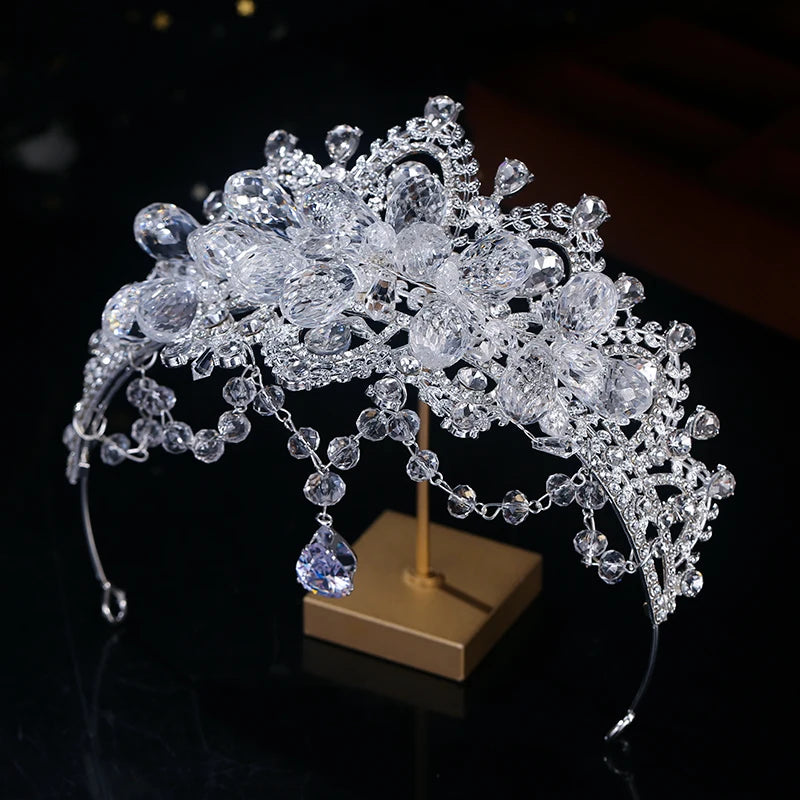 Elegant Princess Crown Hair Accessory for Kids and Brides Luxurious Wedding Party Tiara Headpiece for Girls