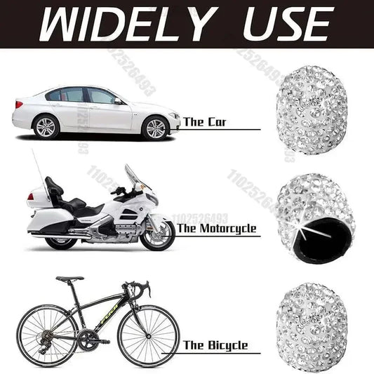 2/4PCS Diamond Car Tire Valve Caps Shining Dust-proof Wheel Valve Cover Vehicle Bling Crystal Valve Cap Car Styling Accessories