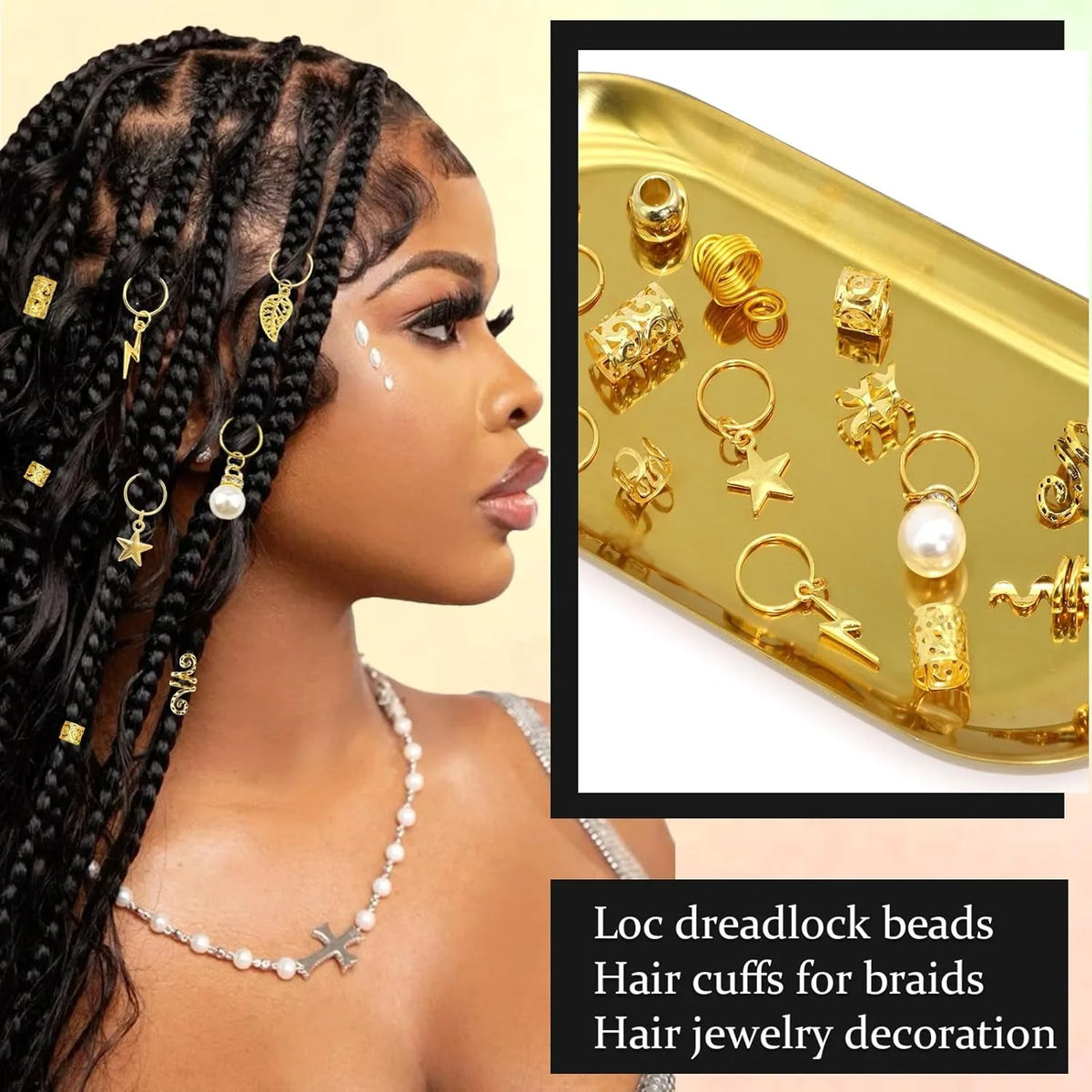 220pcs Hair Accessories, Women's Hair Jewelry, Metal Hair Ring Cuff For Dreadlocks Accessories, Hair Braid Beads Decoration Boho