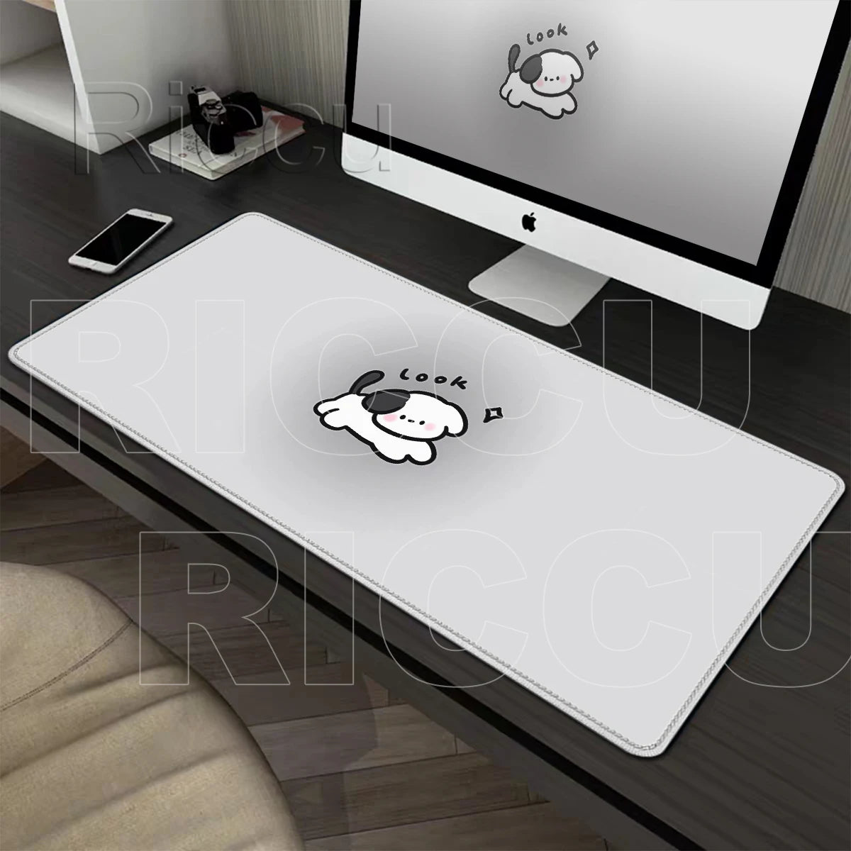 Kawaii Cartoon Kitten Gradient Mousepad Large Rubber Base Table Desktop Mat Office Gamer Computer Speed Type Carpet Keyboard Pad