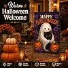 Halloween Decorations - Ghost Black Cat Pink Pumpkin HEY BOO Halloween Garden Flag Double Sided Backdrop Banner for Garden Y llz