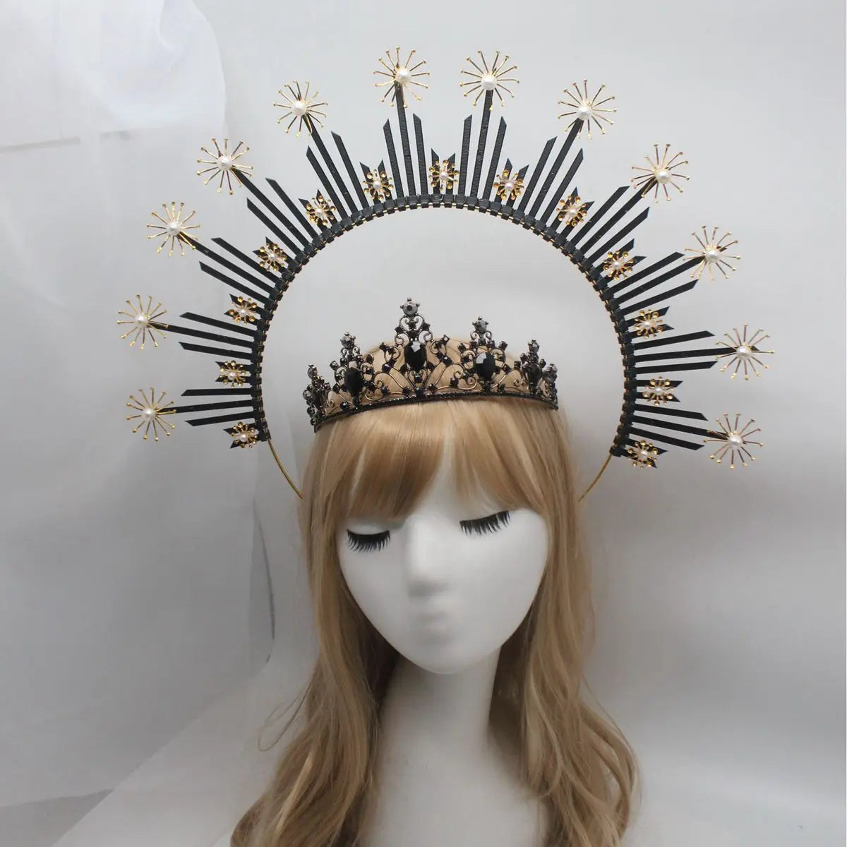 Sunburst Celestial Headband Star Sun Halo Goddess Crown Gold Halo Headpiece For Parties Birthdays Wedding Maternity Photoshot