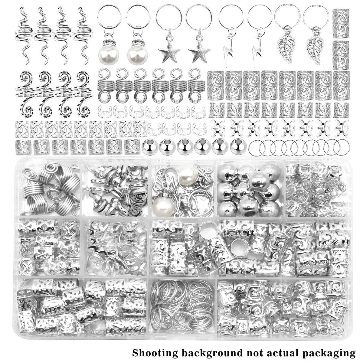 220pcs Hair Accessories, Women's Hair Jewelry, Metal Hair Ring Cuff For Dreadlocks Accessories, Hair Braid Beads Decoration Boho