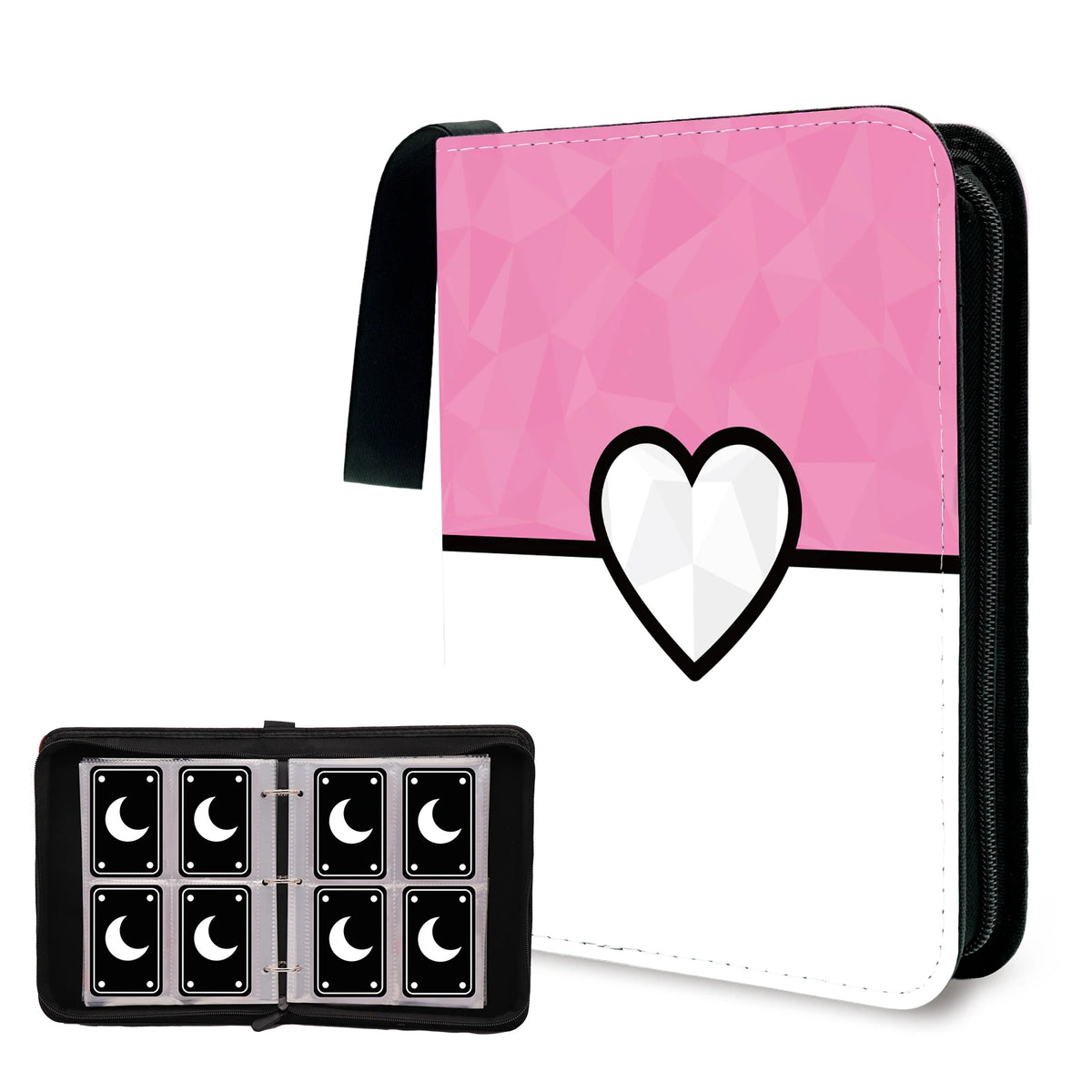 Donut 4 Pocket Card Binder Cartoon TCG Zipper Album Book Multi-Pocket Expandable Photo Collection File for Pokemon Card ID Badge