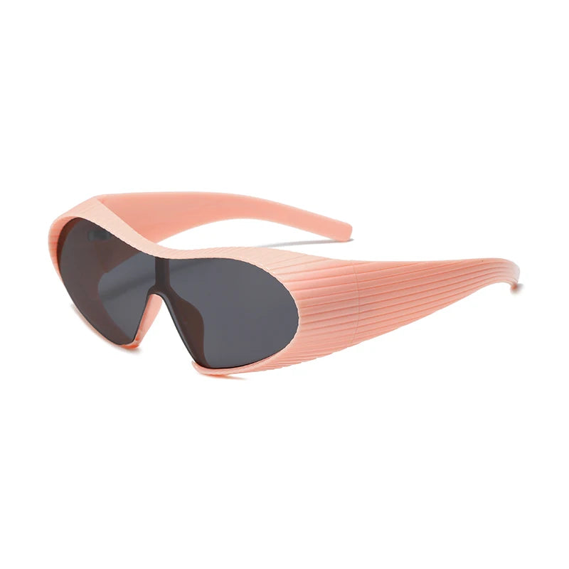 2025 New Fashion Personality Y2k Trendy Sunglasses For Men And Women Futuristic Large Frame One-piece Protective Glasses 7751