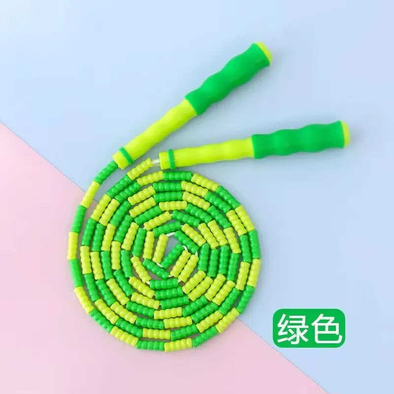 2.8M Skill Jump Rope Bamboo PVC Beginner Adult Child Soft Beaded No Tangle Segmented Fitness Skipping Cable Workout