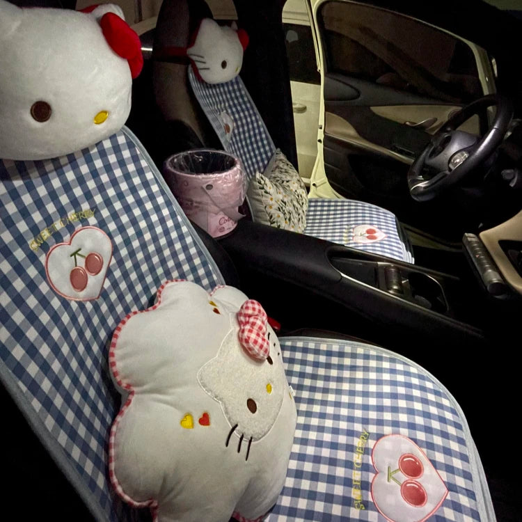 Hello Kitty Car Seat Headrest Auto Head Neck Rest Relax Pillow Car Seat Cover Seat Cushion Auto Protector