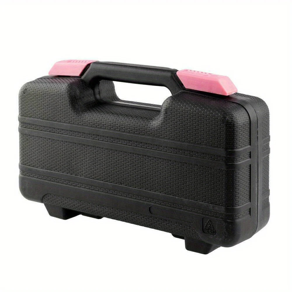 39Pcs/1 Set Pink Car Auto Tool Set with Tape Measure Claw Hammer Hex Key Scissors Household Repair Kit Box