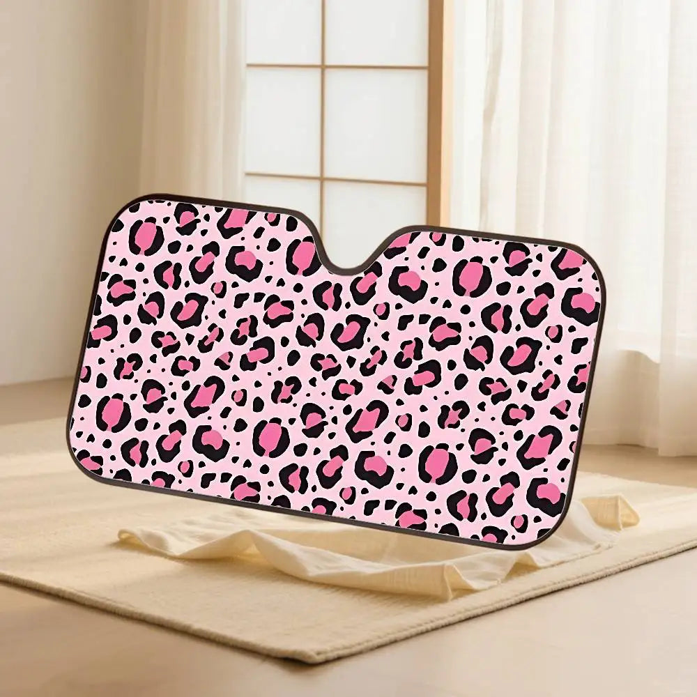 Animal Fur (Leopard Print) Car Sun Shade Windshield Cover