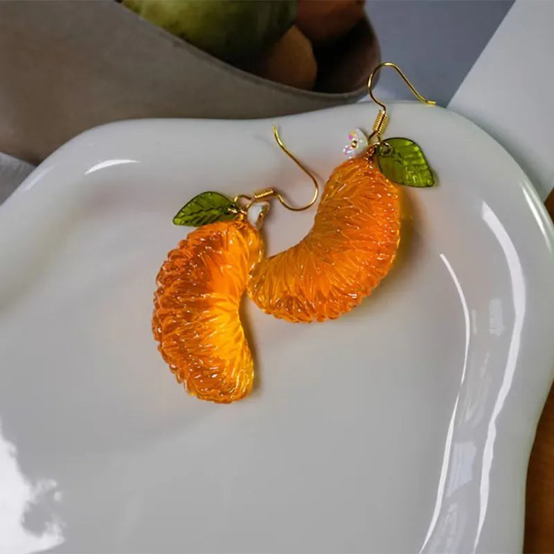 Orange sliced earrings