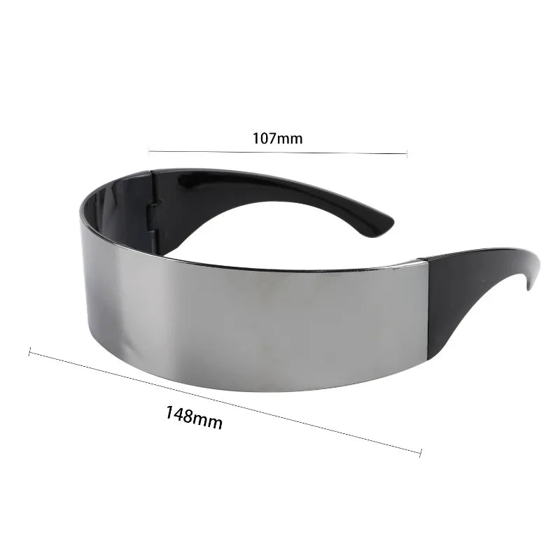 Y2K Futuristic Narrow Cyclops Visor Sunglasses Women Men Laser Sun Glasses UV400 Mirrored Lens Costume Party Eyewear