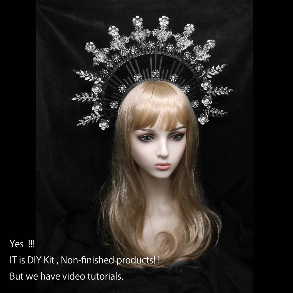 DIY Zip Tie Boho Wedding Bridal Sun Halo Met Gala Festival Headband Goddess Crown Gold Crown Headpiece  Non-finished products