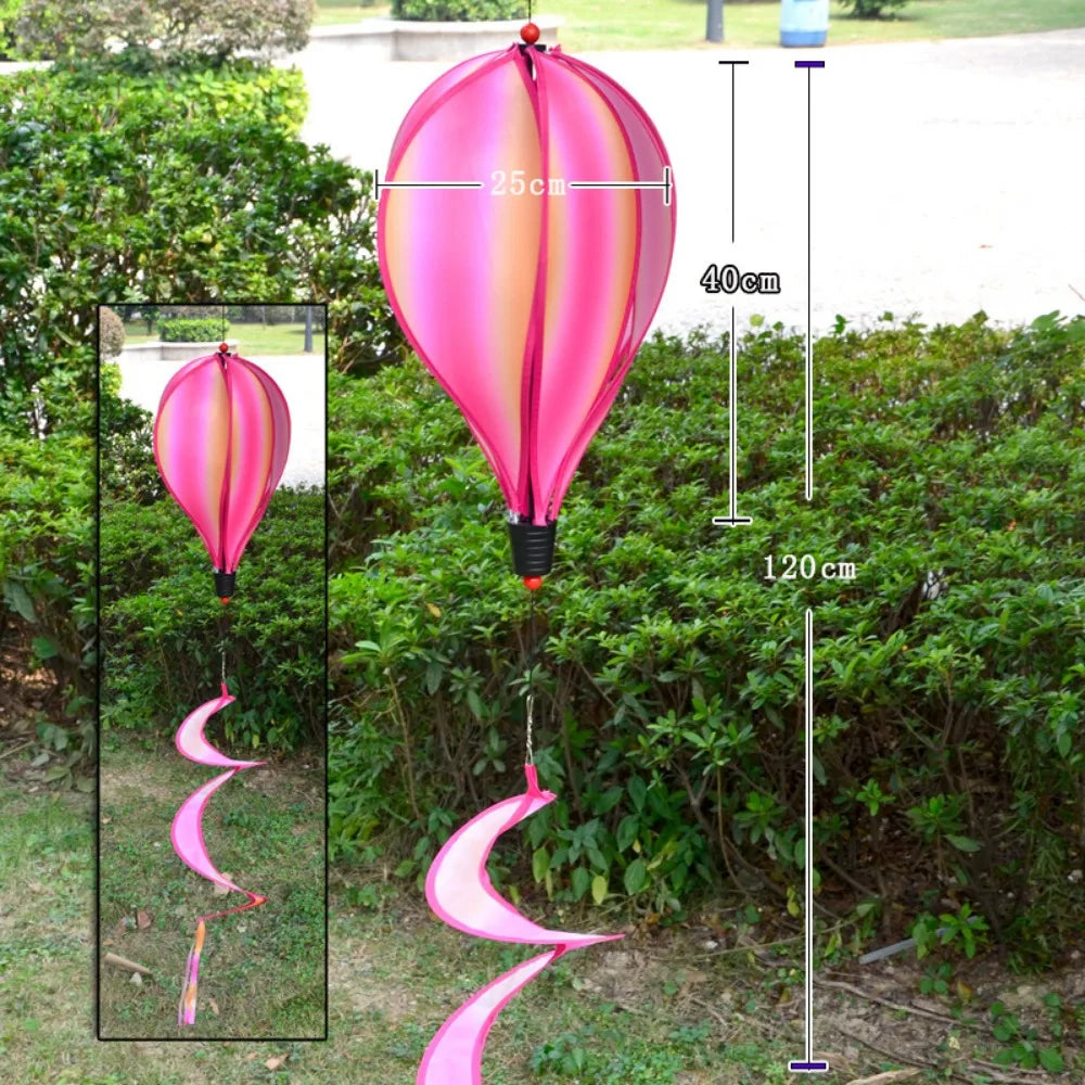 Plastic Hot Air Balloon Spinner Rainbow Color Multistyles Color-changing Film Wind Spinners 40cm Balloon Rotating Windmill