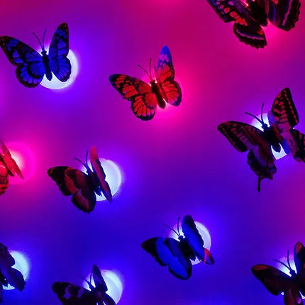 Butterfly Wall Light Lucky 3D LED Butterfly Night Light Sticker Single Double Wall Light Garden Backyard Lawn Festival Party