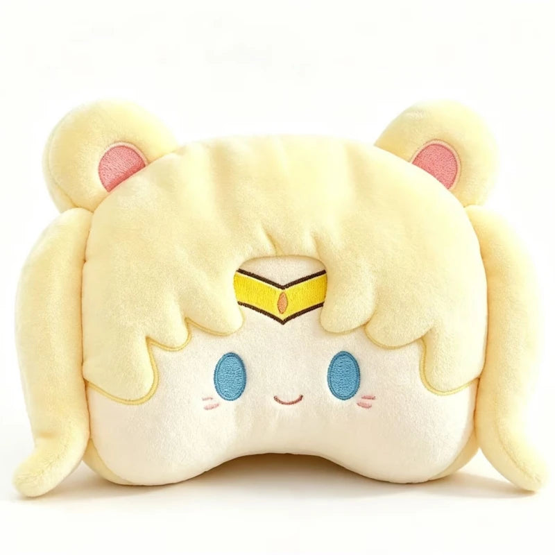 Cute Sailor Moon Style Car Headrest Pillow Cartoon Women Neck Rest Cushion Kawaii Girl Auto Seat Accessories