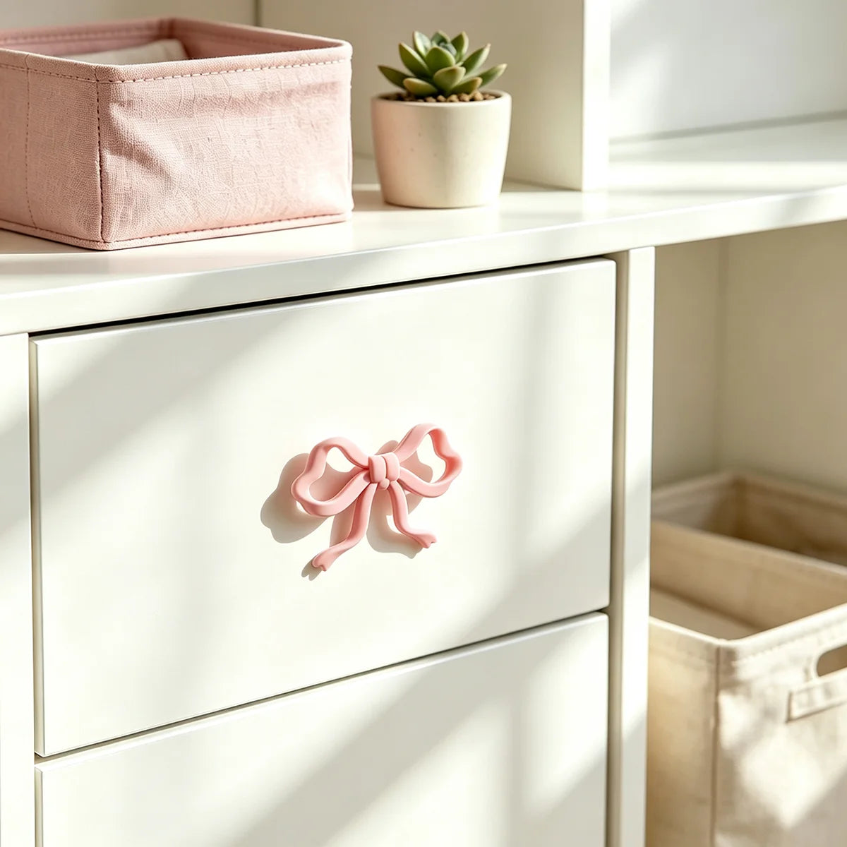 2/4Pcs Pink Bow Shape Drawer Knob Cabinet Handles Kitchen Cupboard Pulls Wardrobe Drawer Knobs Furniture Handle Hardware