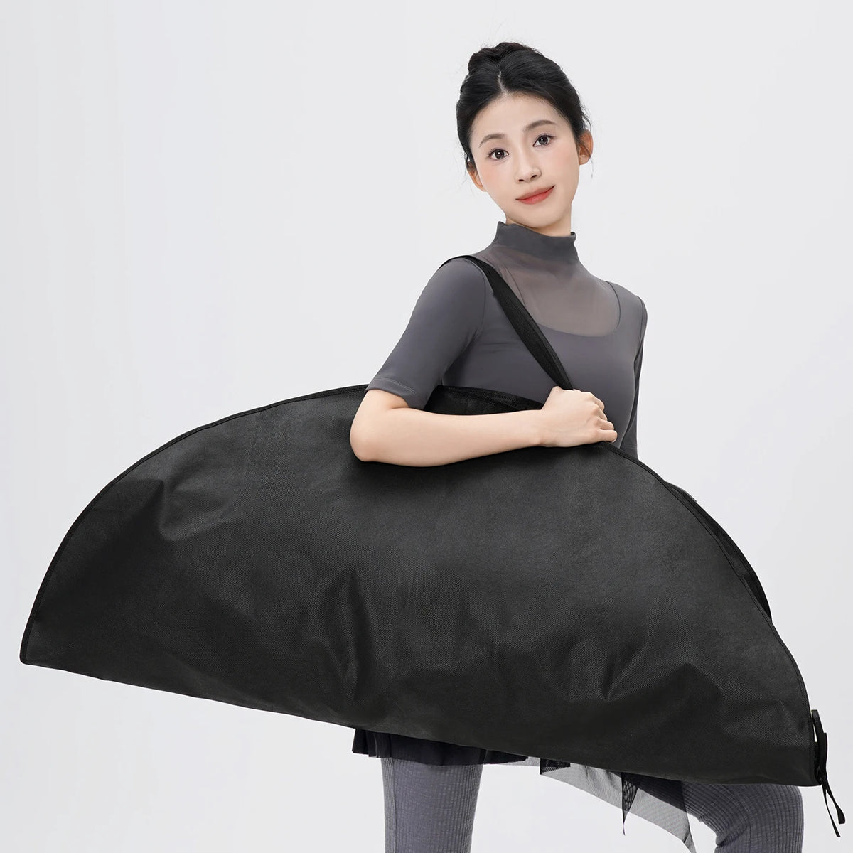 Zipper Black Storage Bag for Ballet Tutu Non-woven Waterproof Handbag Backpack for Performance Tulle Skirts Dance Accessories