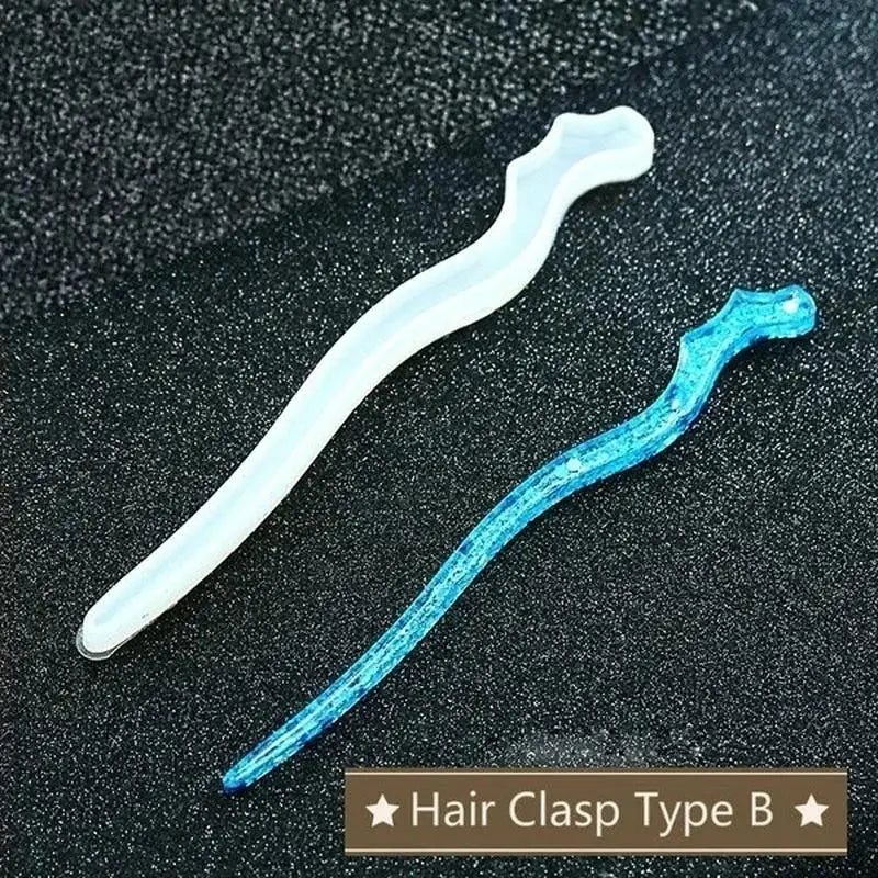 New Transparent Hairpin Silicone Special Mould For Resin DIY Hair Jewelry Making Mold Epoxy Resin Molds Ladies Hair Decorative