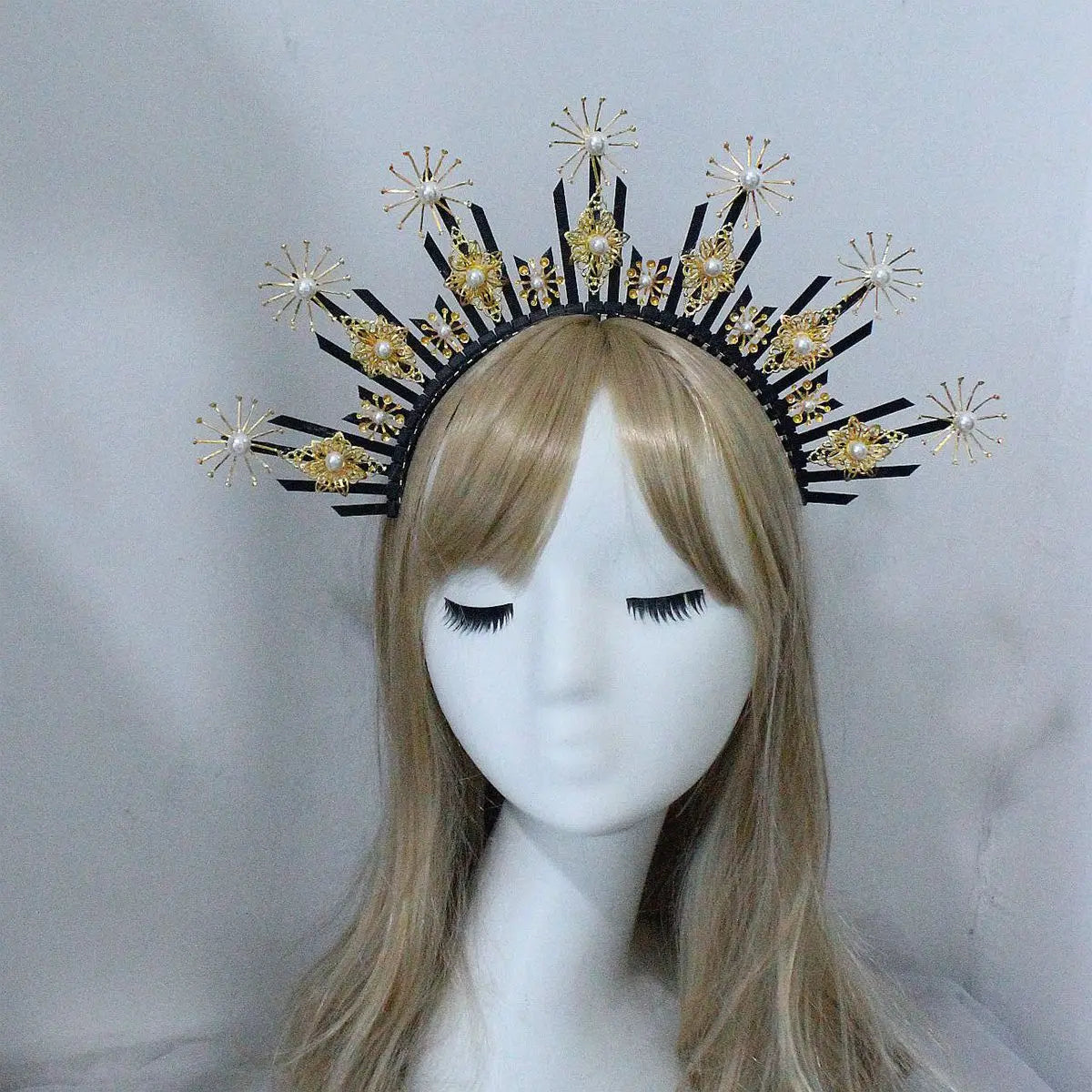 Sunburst Celestial Headband Star Sun Halo Goddess Crown Gold Halo Headpiece For Parties Birthdays Wedding Maternity Photoshot