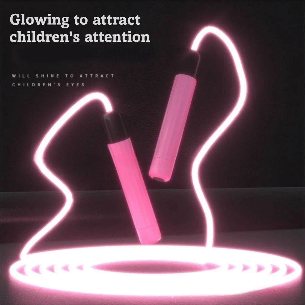 PU LED Luminous Jump Rope Bright Adjustable Length Fluorescent Skipping Rope Dazzling Light Luminous Skipping Rope
