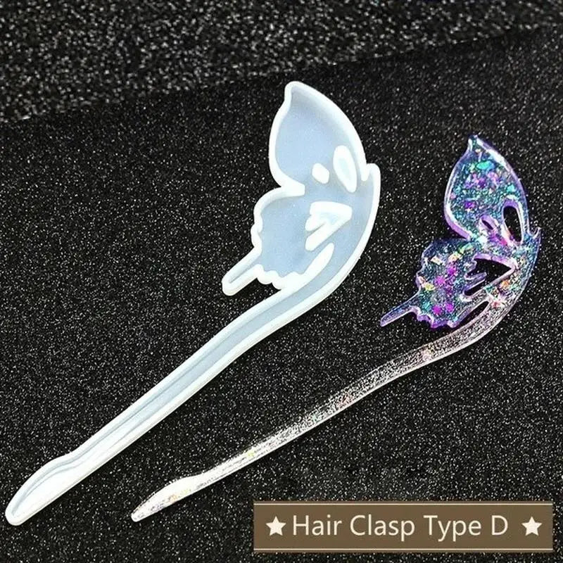 New Transparent Hairpin Silicone Special Mould For Resin DIY Hair Jewelry Making Mold Epoxy Resin Molds Ladies Hair Decorative