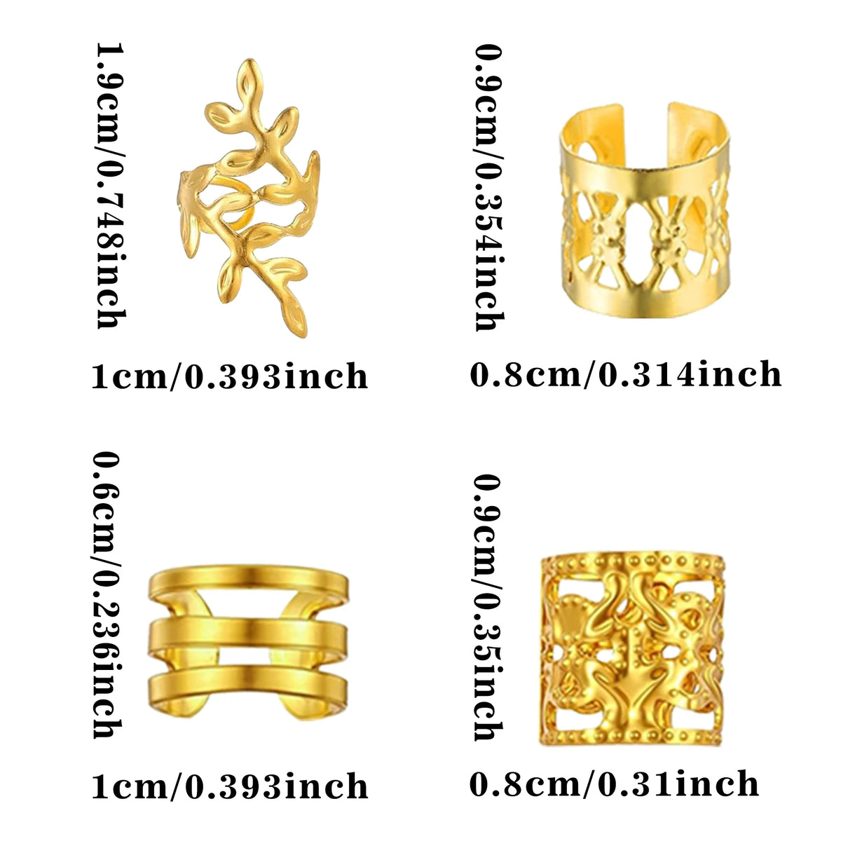 80Pcs Hair Cuffs Adjustable Hair Charms Metal Hair Jewelry Rings summer Hair Dreadlock Braid Accessories for Women and Girls
