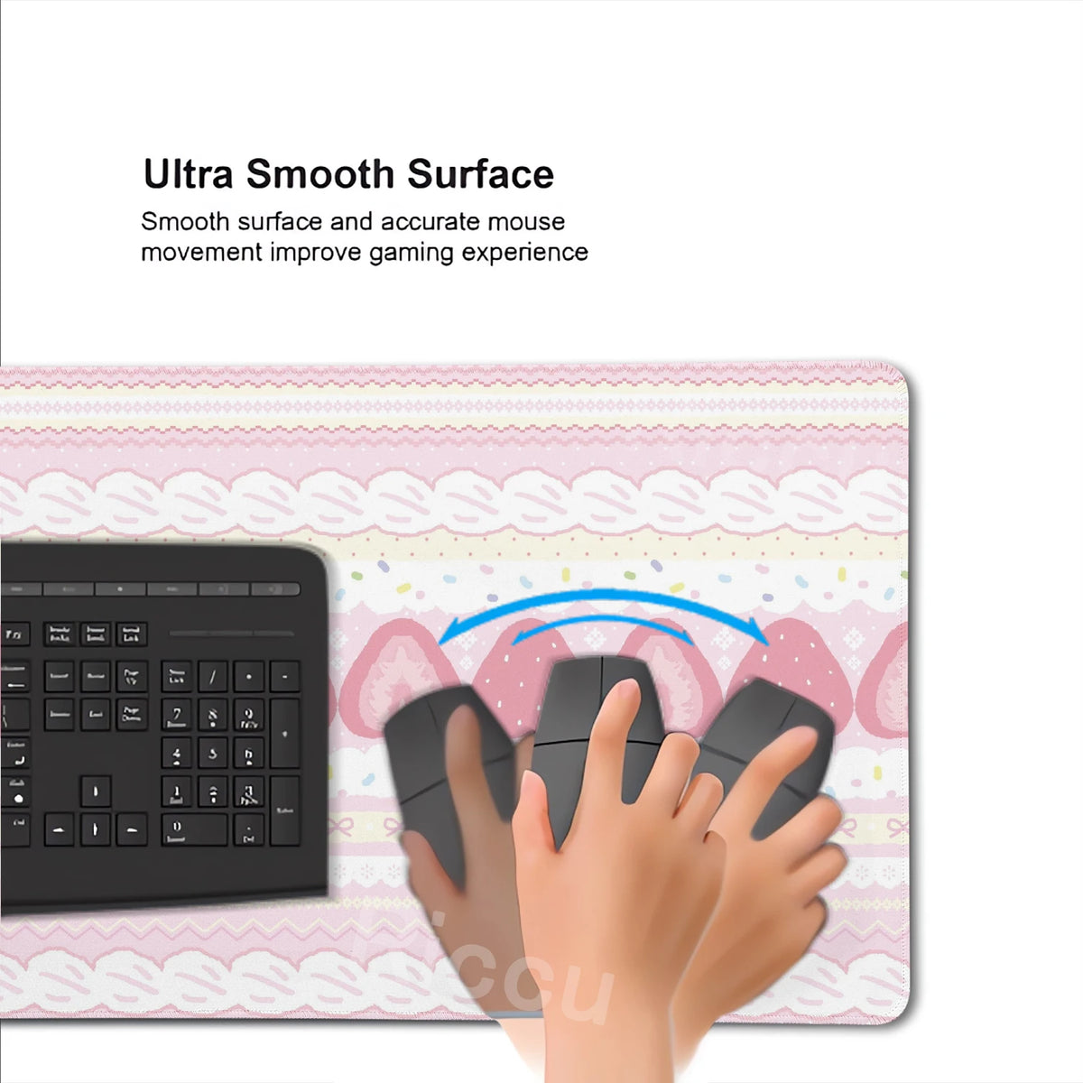 Cute Desk Pad Protector Pink Strawberry Cake Girl Kawaii Butterfly Mouse Pad Office Large Desk Mat Rubber Desk Accessories Pads