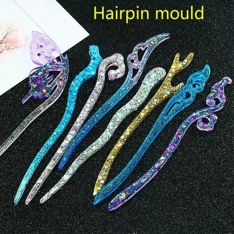 New Transparent Hairpin Silicone Special Mould For Resin DIY Hair Jewelry Making Mold Epoxy Resin Molds Ladies Hair Decorative