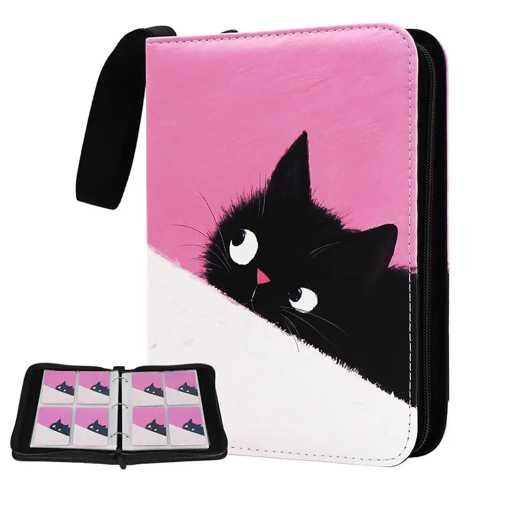 Donut 4 Pocket Card Binder Cartoon TCG Zipper Album Book Multi-Pocket Expandable Photo Collection File for Pokemon Card ID Badge